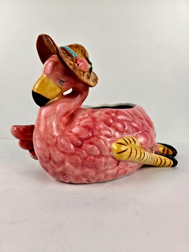 NEW Blue Sky Clayworks MISS PRECIOUS Flamingo Ceramic Planter /PRICE REDUCED