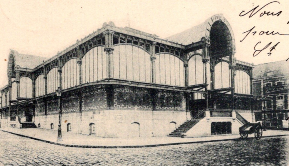 Antique RPPC UDB Marché Couvert Covered Market Saint-Quentin France c1901