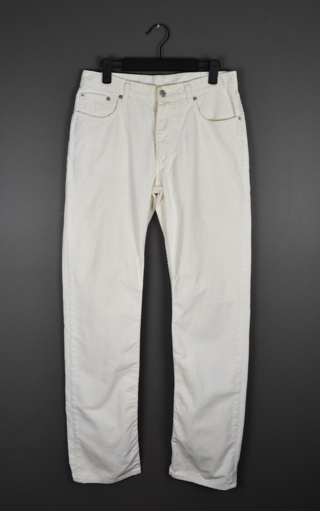 Helmut Lang Vintage White Corduroy Pants Cotton 30