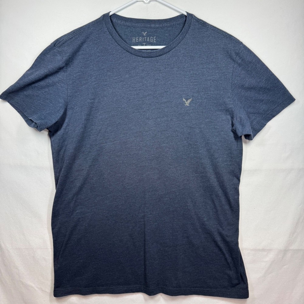 American Eagle Heritage T Shirt Mens Large Classic Fit Blue Logo Tee