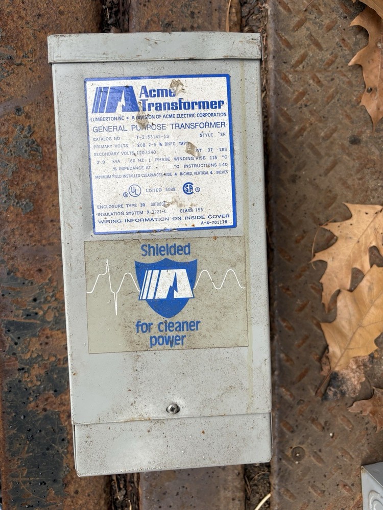 Acme T-2-53141-1S General Purpose Transformer 208 V 1.5 KVA 1 Phase