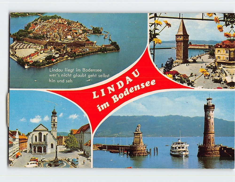 Postcard Scenes & Views Lindau Lake Constance Germany