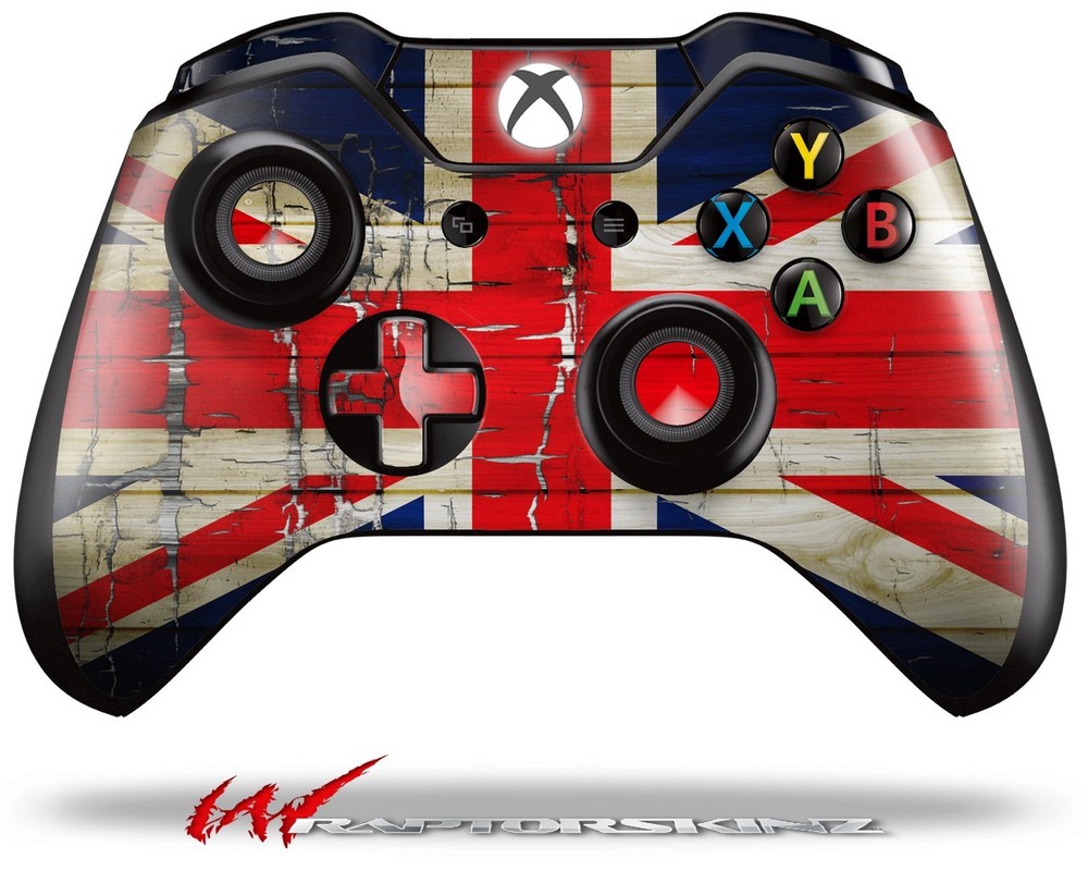 Painted Faded Cracked Union Jack British Flag Skin for XBOX One Controller