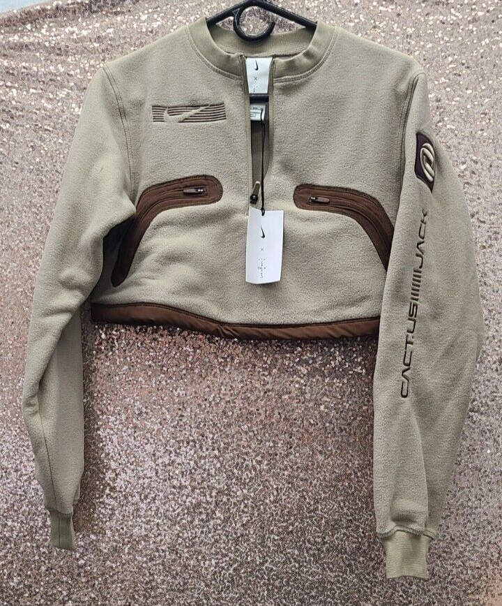 Nike x Travis Scott NRG Cactus Corp Cropped Pullover Fleece Crew, SZ: XSmall