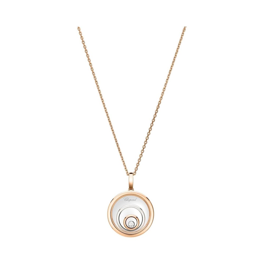 Chopard Happy Spirit Necklace 18k Rose & White Gold Ladies Pendant 798231-9001