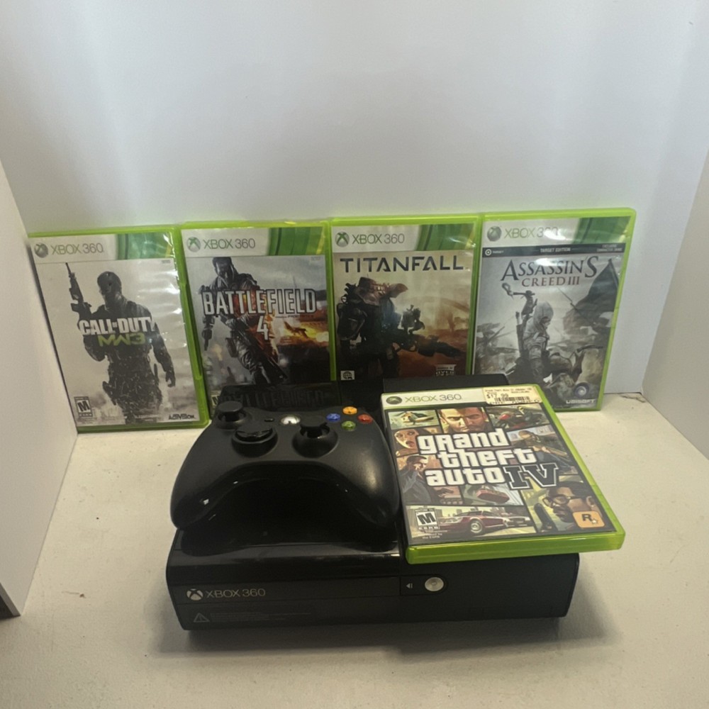 Microsoft Xbox 360 E 250GB Home Console - Black With Games