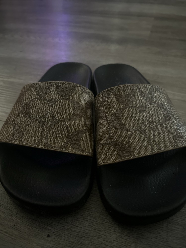 Coach Lynn 5B Black & Gray Signature Flip Flop Sandals for Women