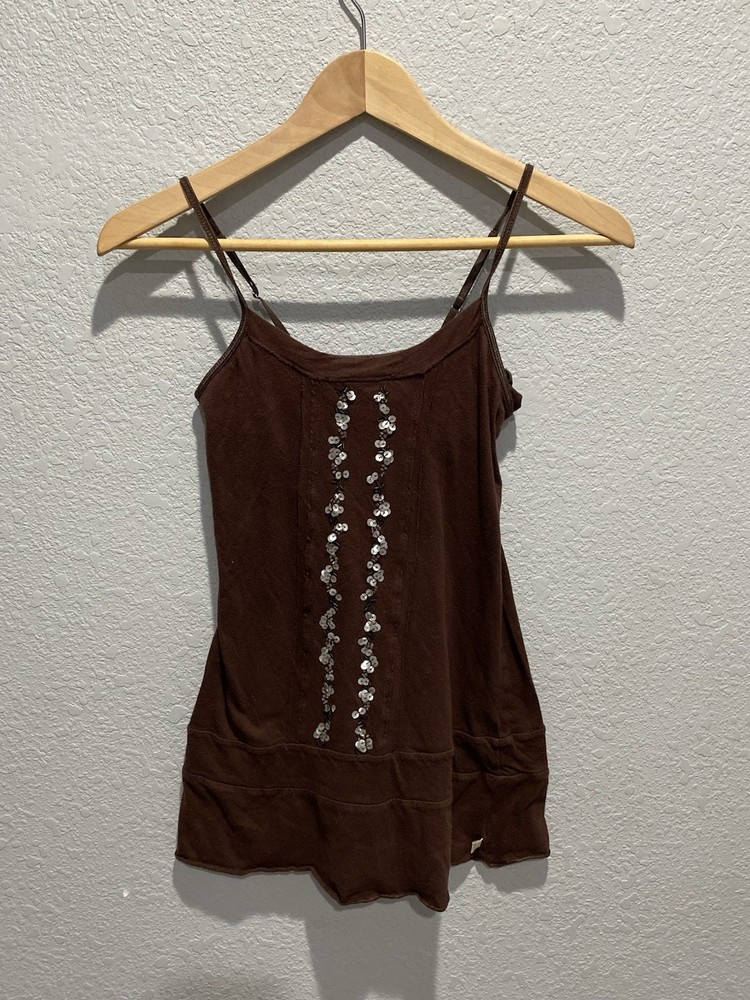 Vintage Y2K Hollister Beaded Sequin Camisole Top Women's Size S
