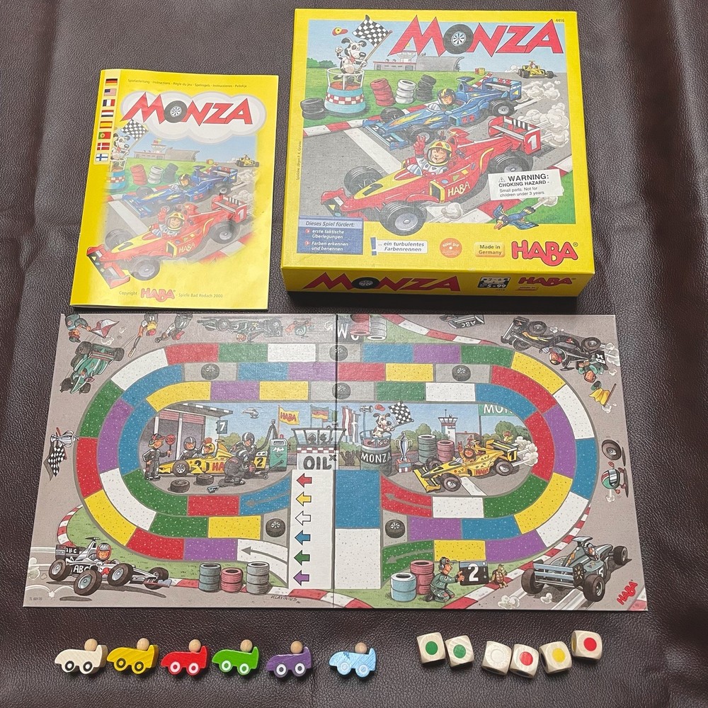 Haba Monza Board Game Car Race Helps Develope Strategic Thinking, Complete