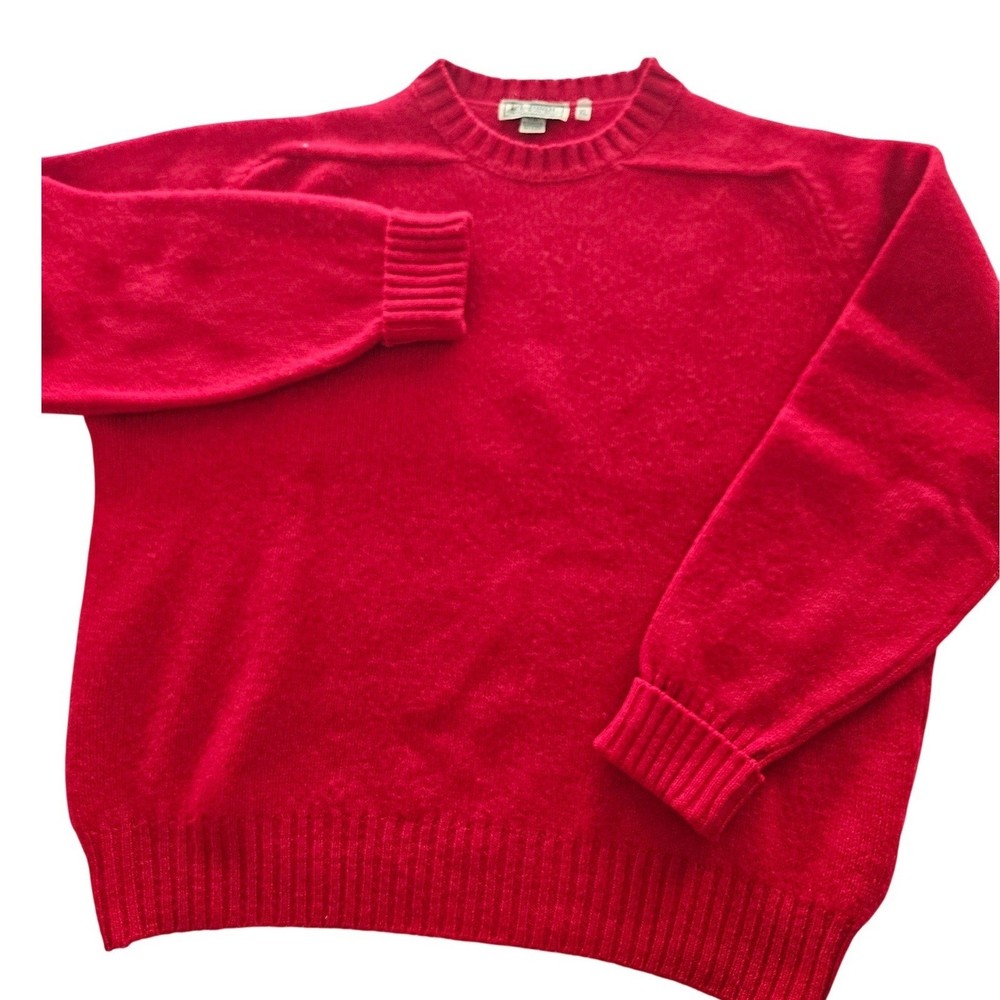LLBean VTG New Zealand Wool Crew Neck Sweater Mens XL Red