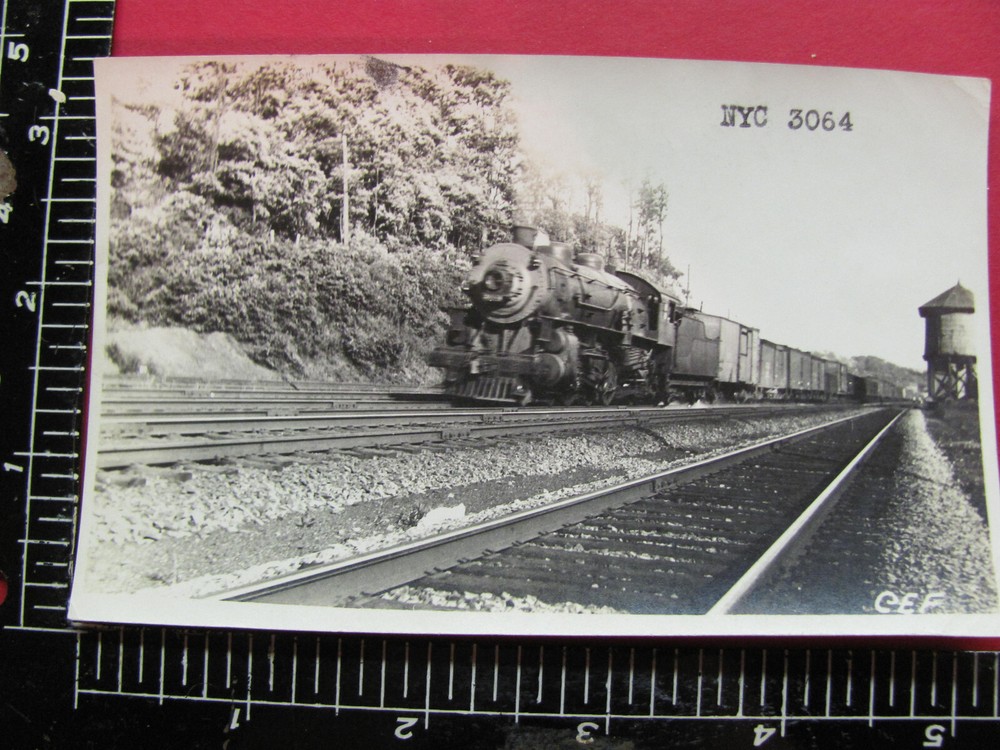 New York Central Railroad K-11 Locomotive #3064 Action Photo W/ Passenger Train