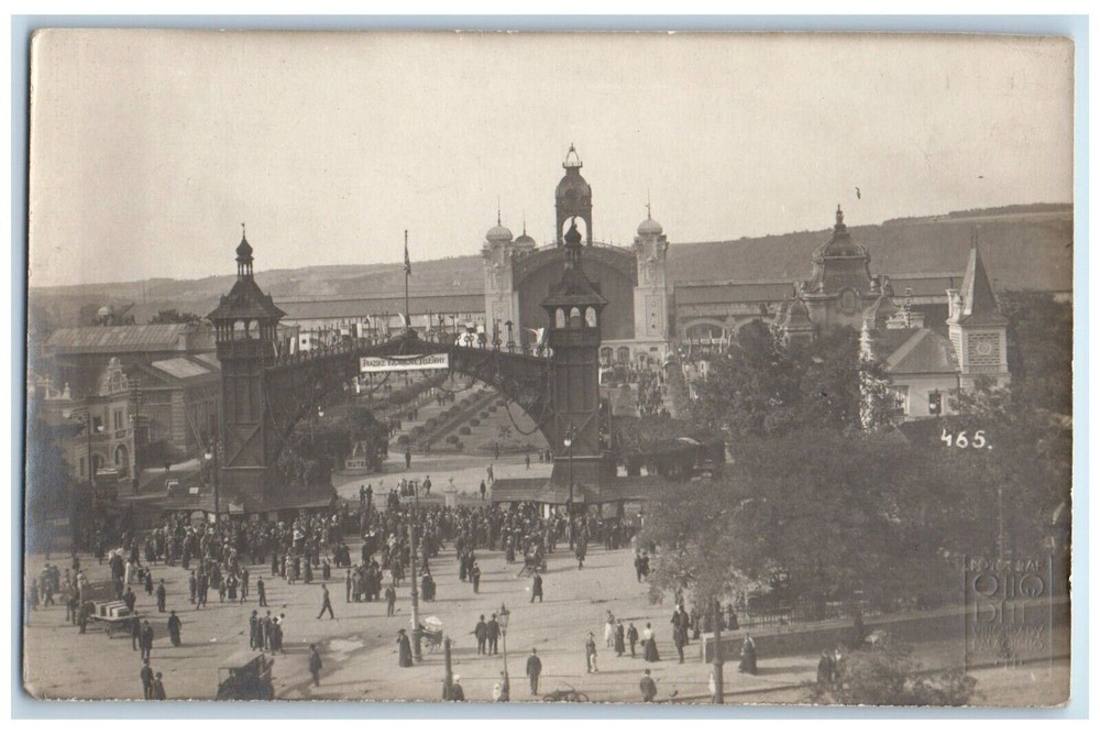 c1910's Czech Republic Vystaviste Praha Prague Antique RPPC Photo Postcard