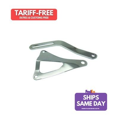 Chrome Steel Alternator Bracket Kit for 65-73 SB Ford 6082