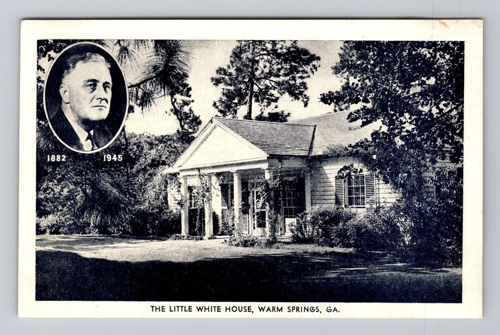 Warm Springs GA-Georgia The Little White House Vintage Postcard Postal Post PC