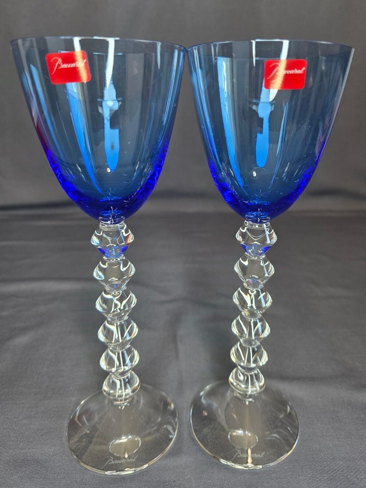 BACCARAT VEGA SAPHIRE RHINE WINE GLASS - Set of 2 - Individually Boxed