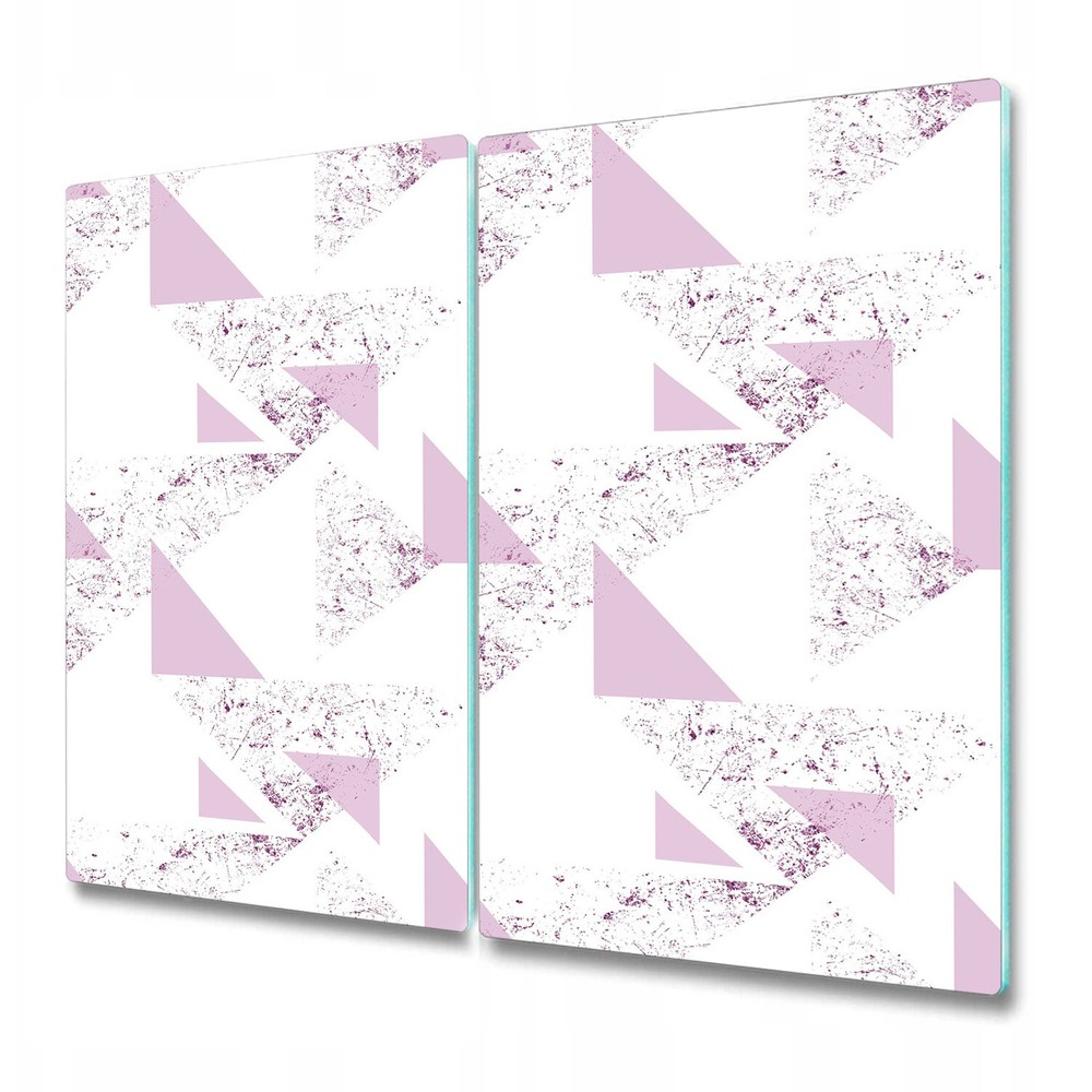 Glass Kitchen Chopping Cutting Board Purple Triangle Geometric Pink 2x30x52