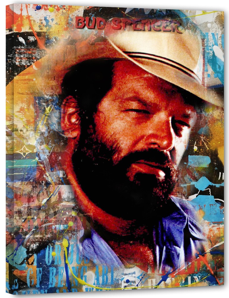 Bud Spencer Pop Faces Abstract Art Picture 75x100 Top Graffiti L Art Modern Pr12-image