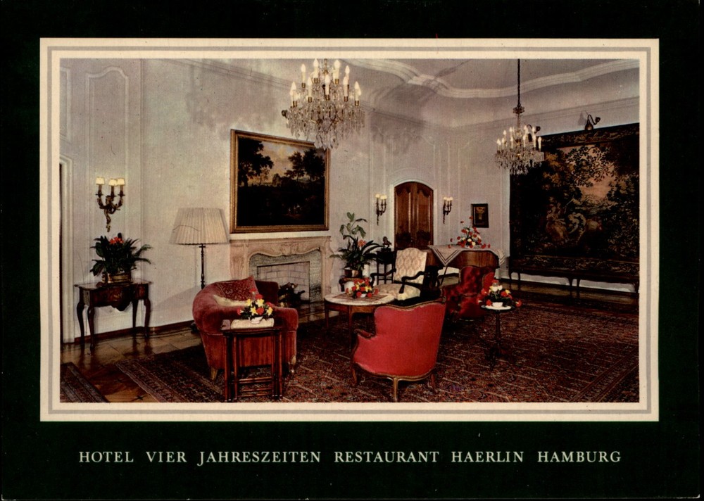 Hotel Vier Jahreszeiten Hamburg Restaurant vintage postcard q410