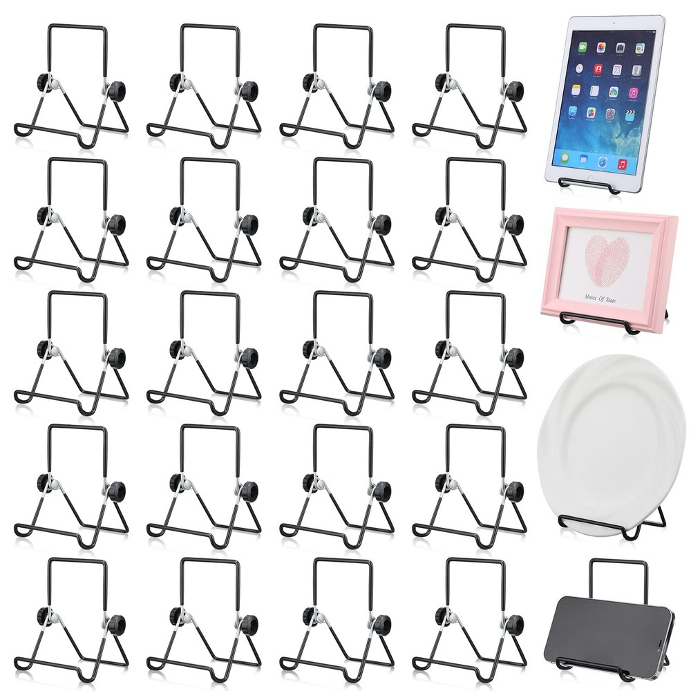 24 Pack Foldable Book Stands 3.54x5.12 Tabletop Picture Holders for Displays