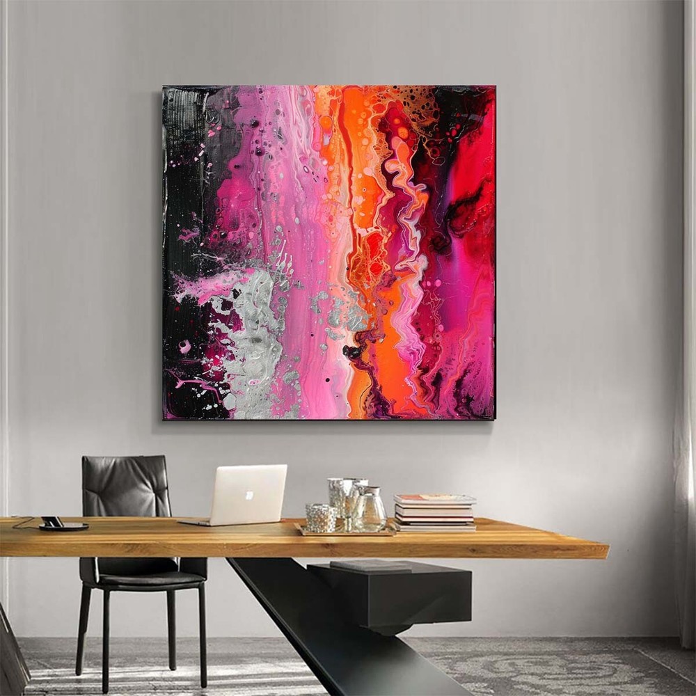 Mesmerizing Hand-Painted Oil Paintingabstract patterns and textures Purple