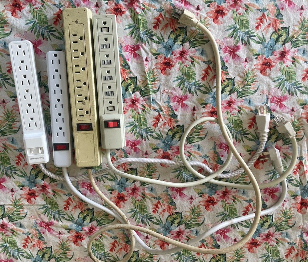 LOT Of 4 Ac Power Strips, 2 With Surge Protection