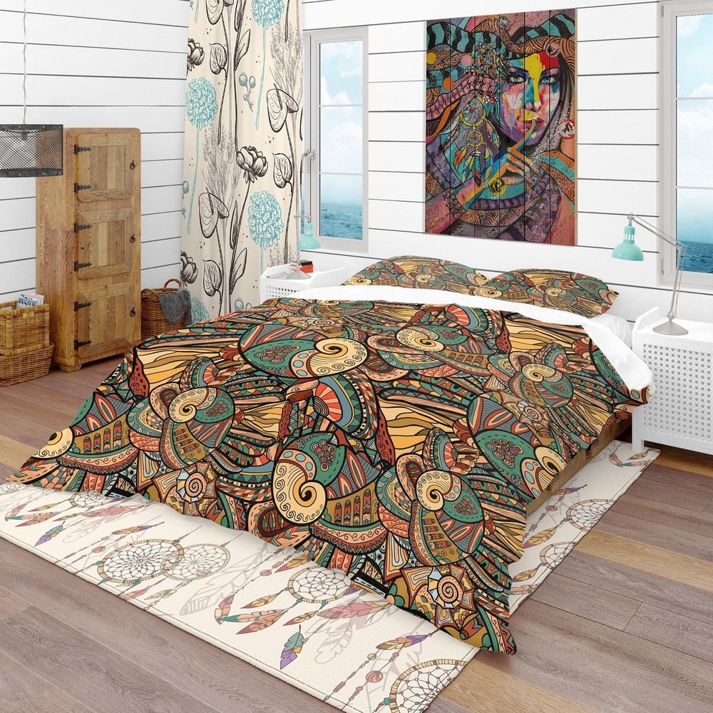 Designart 'Abstract Pattern with Marine Inhabitants'