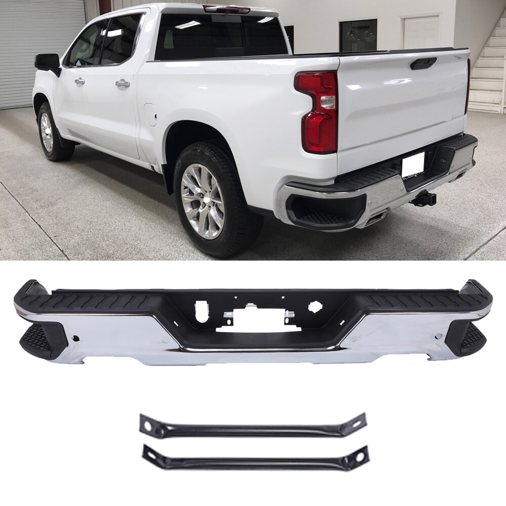 Chrome Rear Step Bumper Face Bar for 2019-2023 Chevy Silverado GMC Sierra