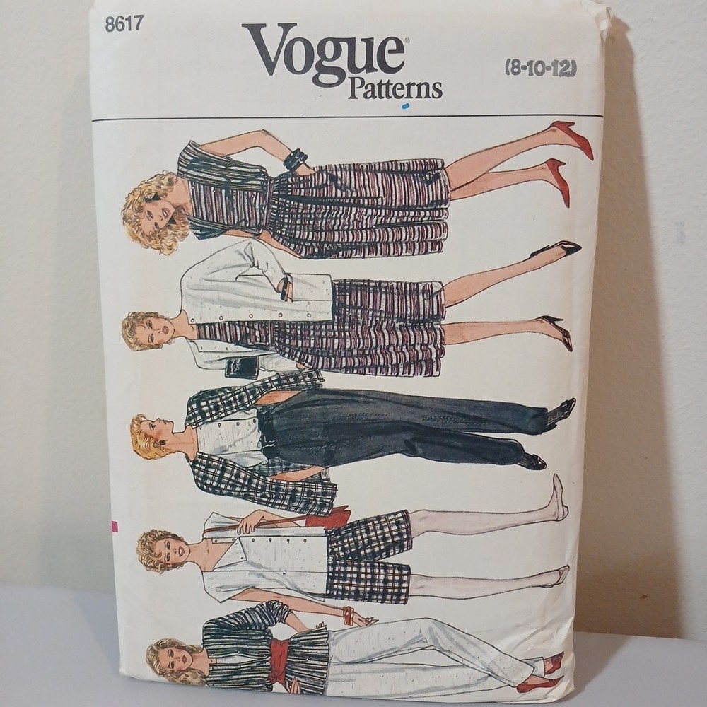 Vtg 80s 8617 Vogue Sewing Pattern Misses Jacket Skirt Pants Shorts Top 8 10 12