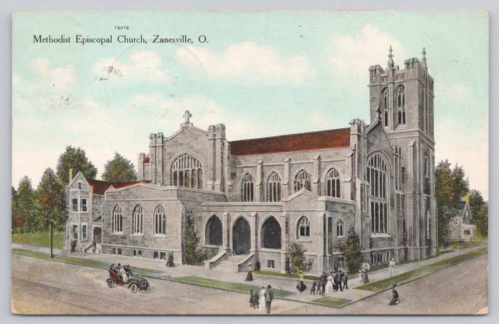 Vintage Methodist Episcopal Church Postcard Zanesville Ohio Early 1900s