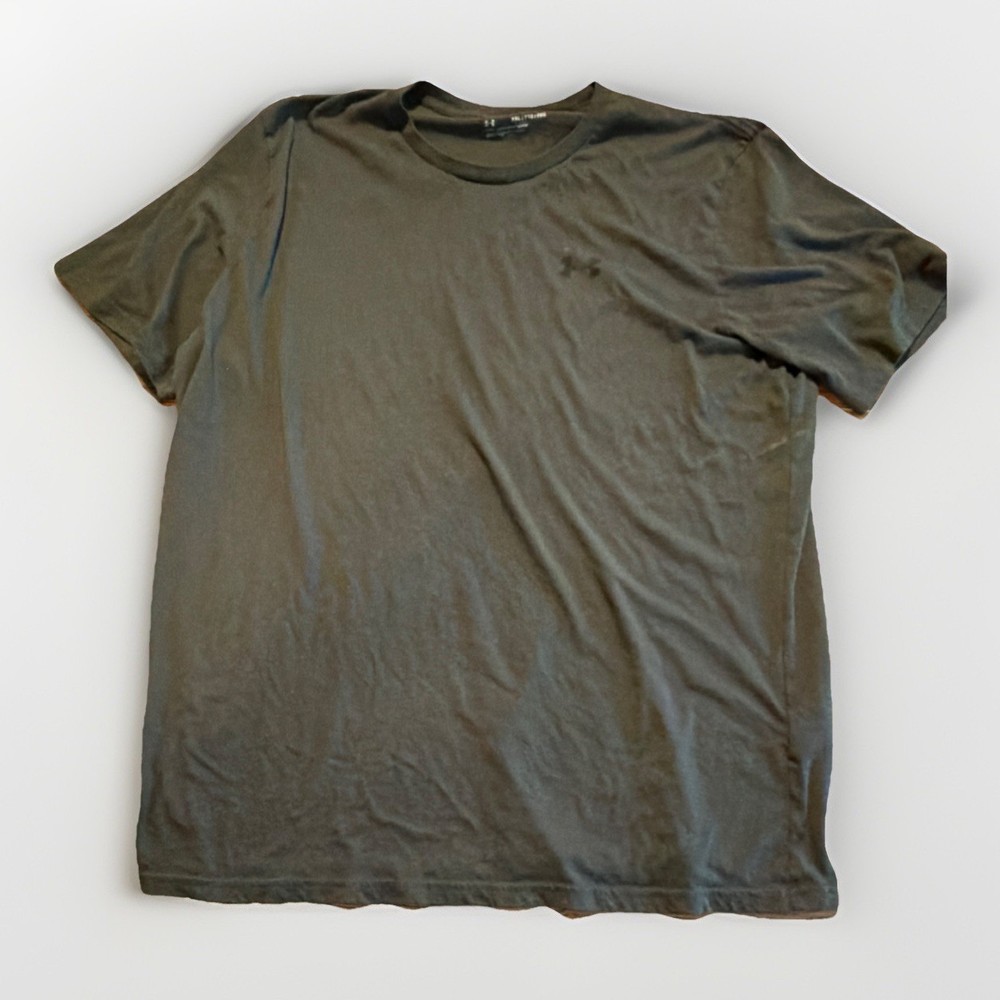 Under Armour Black Men's T-Shirt XL Crew Neck Short Sleeve Solid Logo