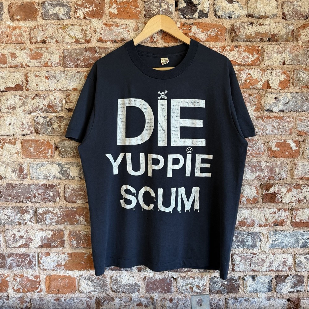 Vintage 80s/90s Die Yuppie Scum T-Shirt Single Stitch Size Large