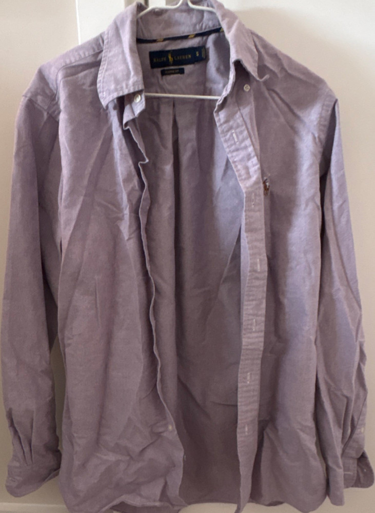 Ralph Lauren Men's Classic Fit Cotton Button-Down Shirt Purple Size S