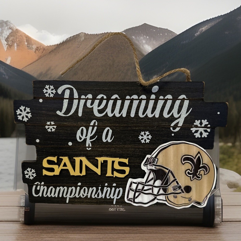 New Orleans Saints NFL Mancave Team Logo Man Cave Hanging Wall Sign