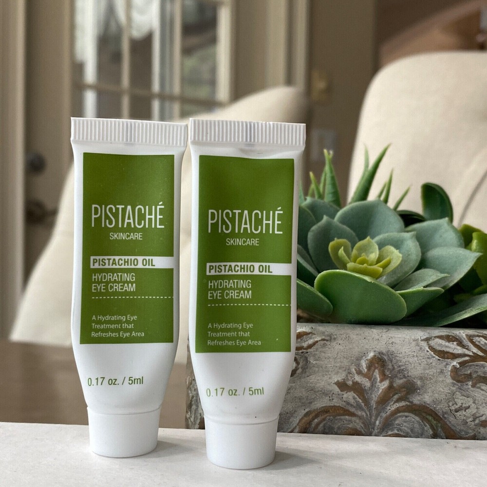 2X Pistache Skincare Pistachio Oil Hydrating EYE Cream .17oz/5ml Trial Size