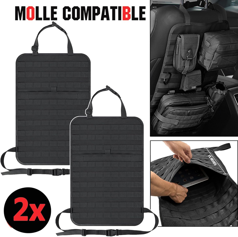 Car Truck Seat Back Organizer Cover Tactical MOLLE Vehicle Panel Storage Bag USA