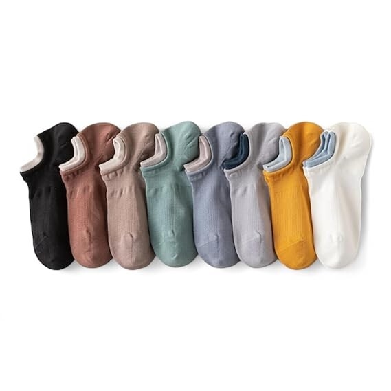 Socks Carving 8-Pack Multicolor Unisex Ankle Socks Free Size