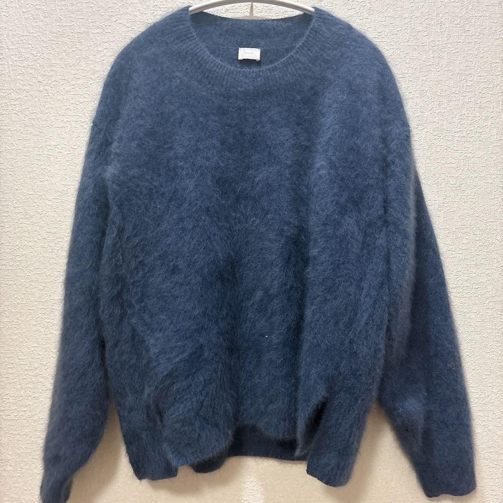 C.T.plage 100% Raccoon Knit Sweater Size M Dusty Blue