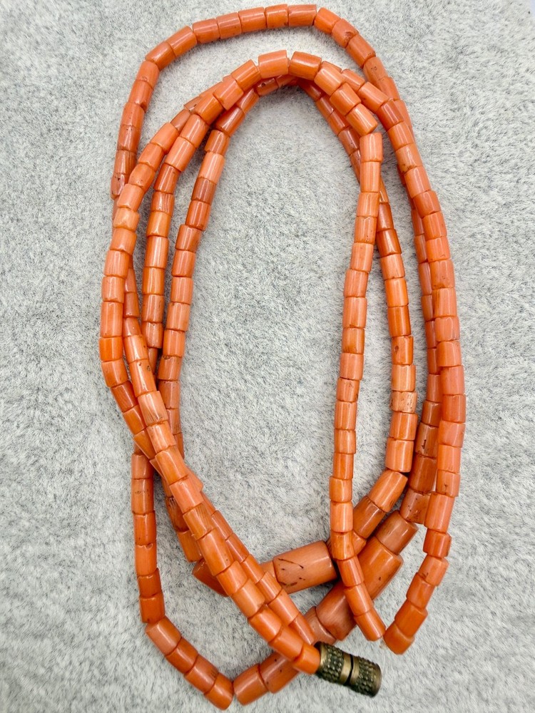 Antique Vintage Ukrainian Coral Beads Natural Undyed Coral Necklace 20 gr.