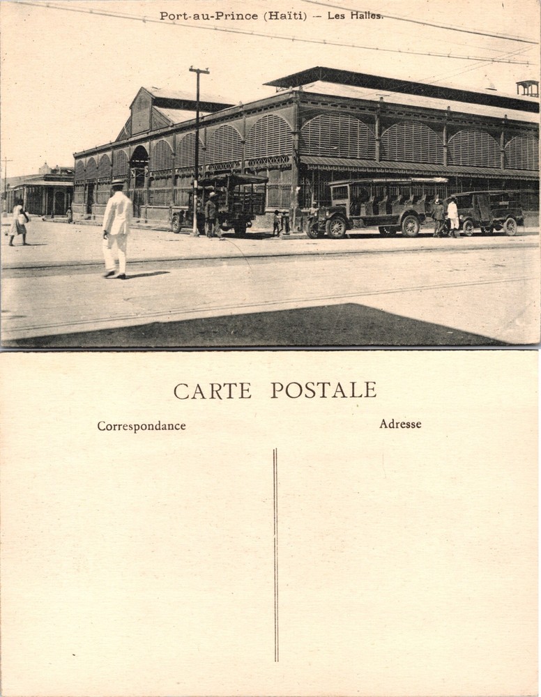 RPPC Haiti Les Halles Market Port Au Prince Real Postcard