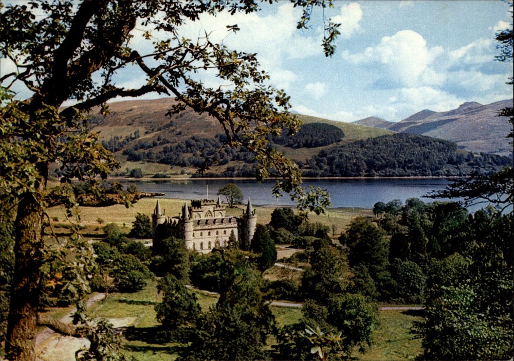 Inveraray Castle Loch Fyne Argyll Scotland vintage postcard w858