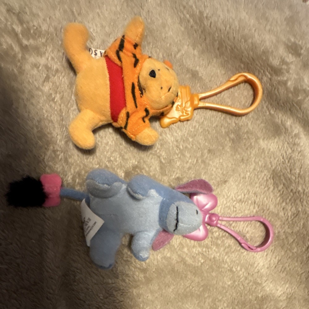 Disney Winnie the Pooh & Eeyore Plush Keychains The Tigger Movie