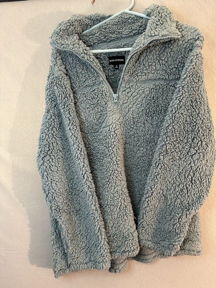 Zenana Outfitters Women's Plus 1X Gray Fleece 1/4 Zip Pullover Sweatshirt