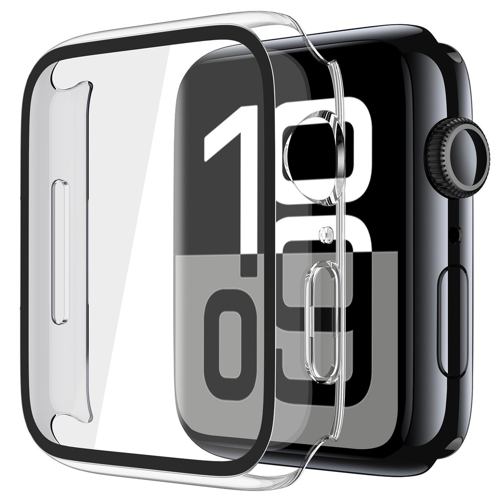 Misxi 2 Pack Tempered Glass Case 42mm for Series 11/10, Transparent(2-Pack)