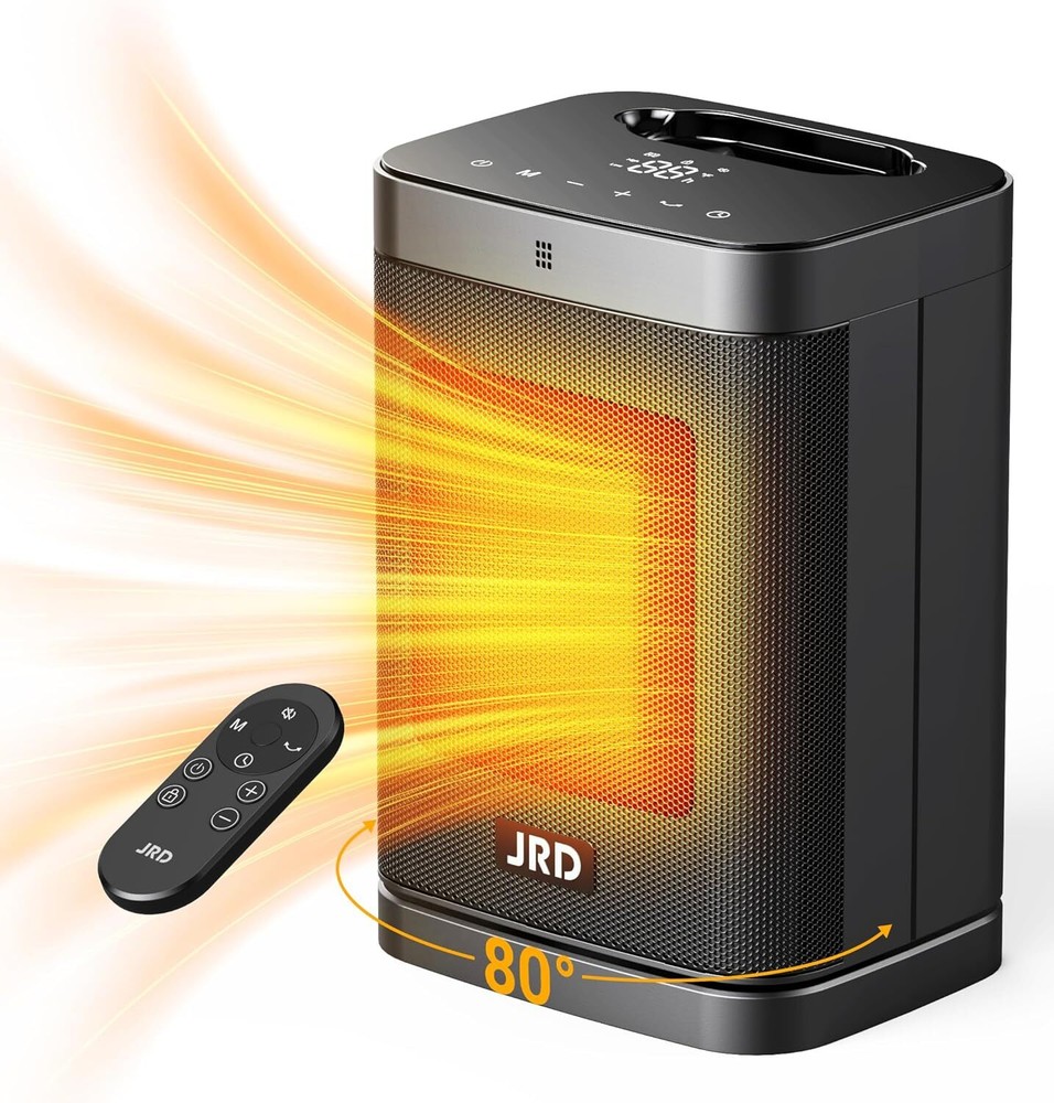 1500W Portable Electric Ceramic Heater with Remote Rapid Heating Thermostat
