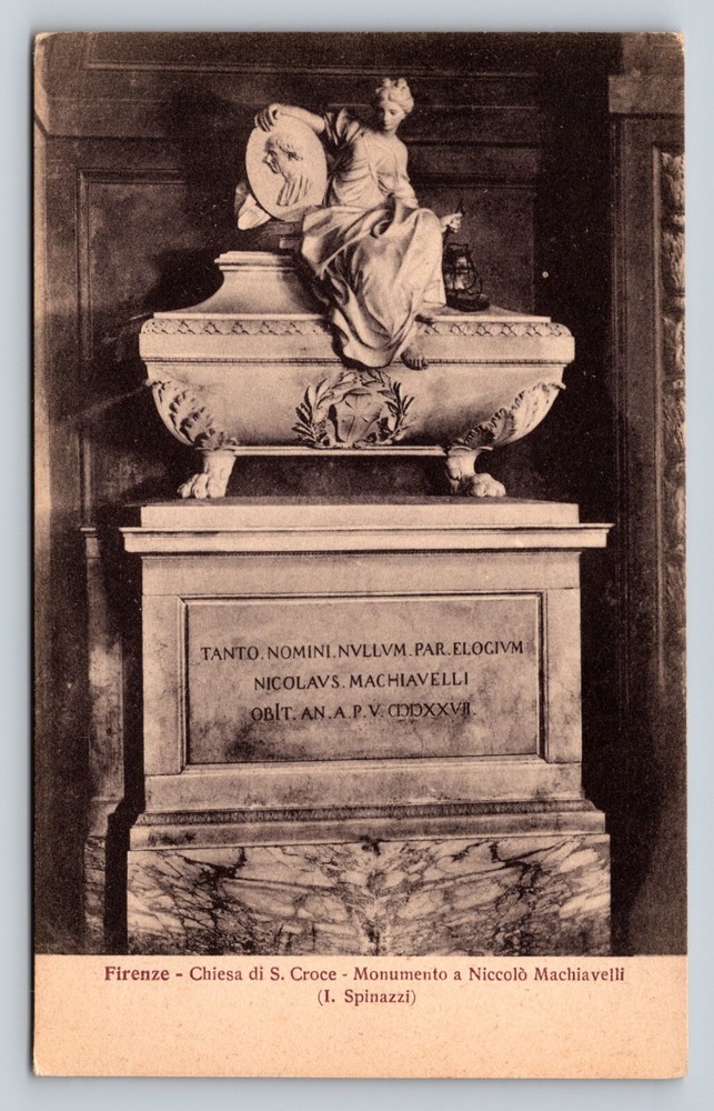 Florence Church Of Holy Cross Monument To Niccolò Machiavelli VINTAGE Postcard