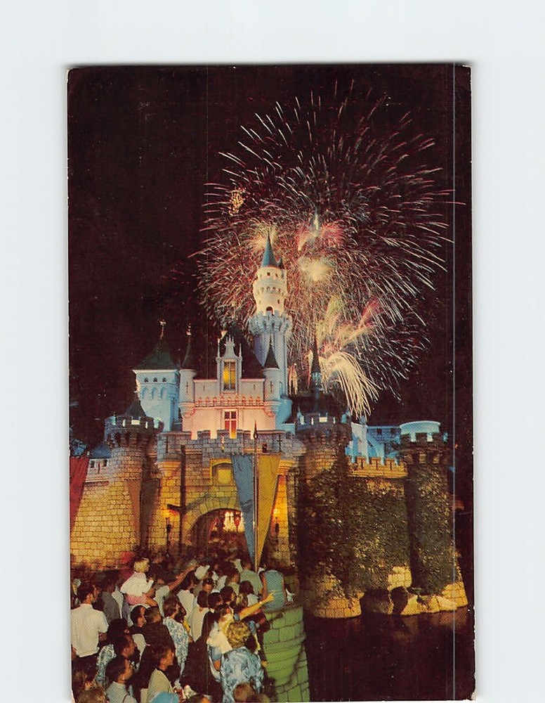 Postcard Fantasy in the Sky Fireworks Disneyland Castle Magic Kingdom USA