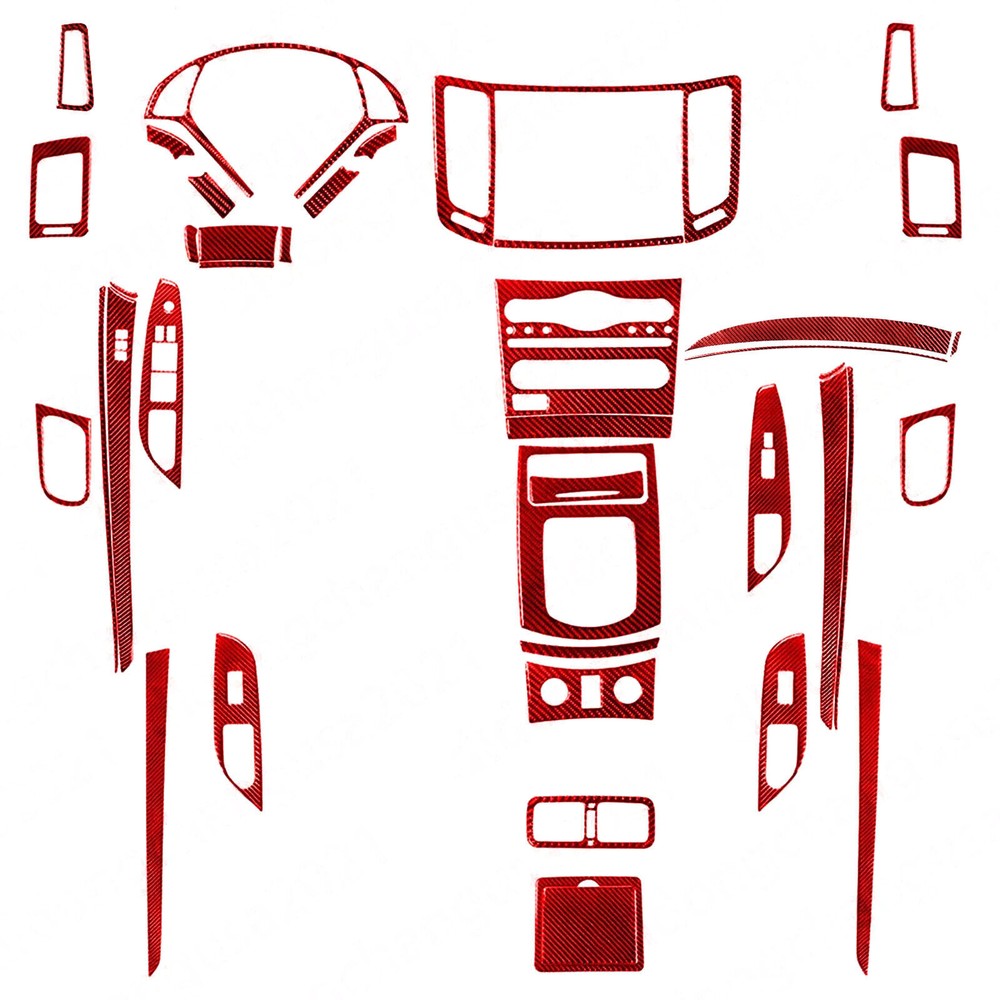 42Pcs Red Carbon Fiber Full Interior Kit Cover Trim For Infiniti G37 Sedan 10-13