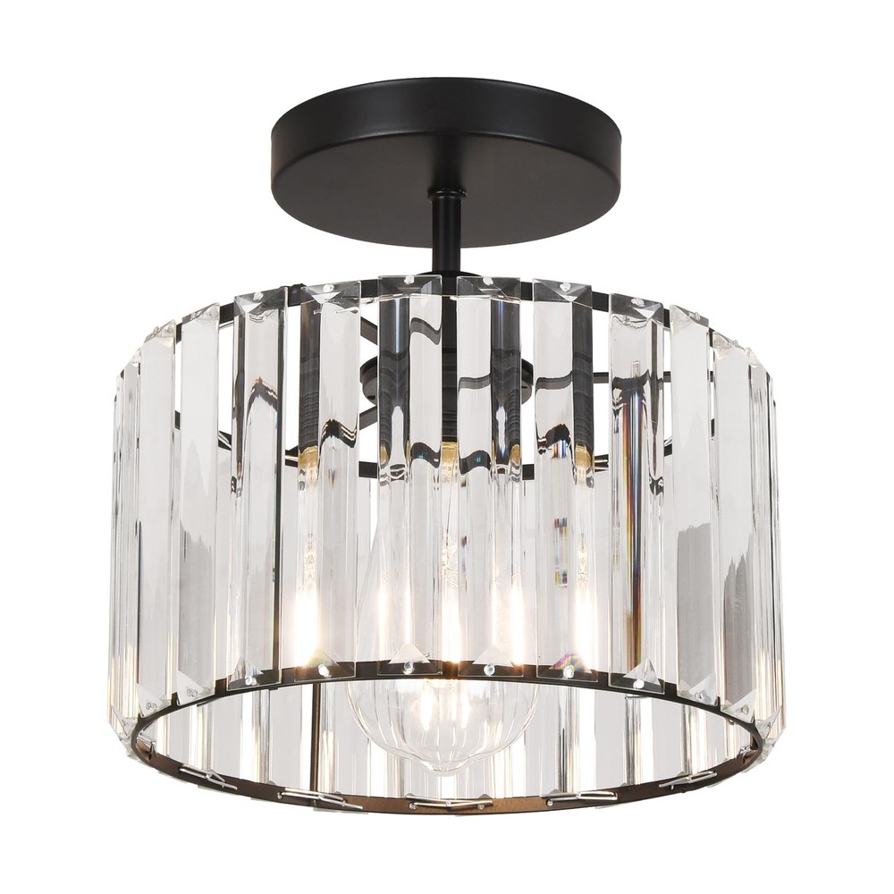 Crystal Semi Flush Mount Ceiling Light Chandelier for Hallway