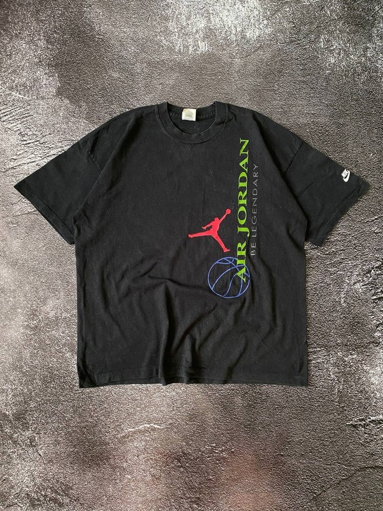 Vintage 90s Nike Mens Large Faded Air Jordan Michael Jordan T-Shirt Black USA