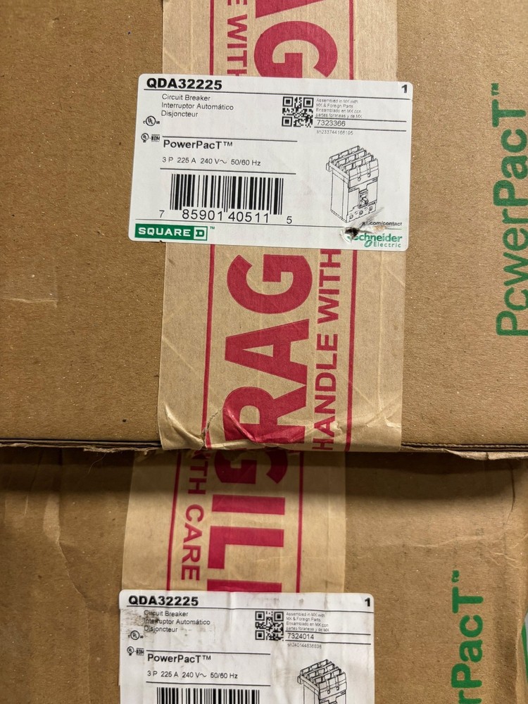 New In Box SQUARE D QDA32225 225A 240V 3Pole ILine Circuit Breaker